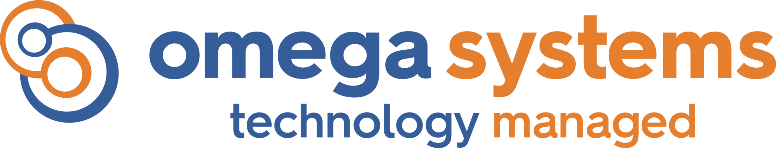 Omega BLUE+ORANGE logo with tag